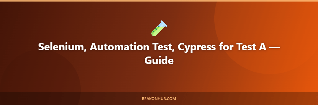 Selenium, Automation Test, Cypress for Test A illustration