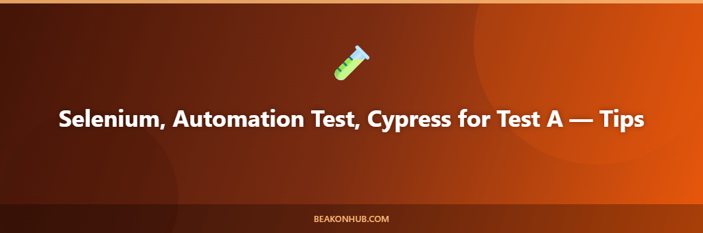 Selenium, Automation Test, Cypress for Test A illustration